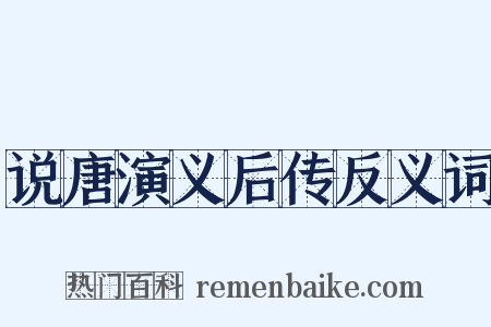说唐演义后传反义词是什么意思的图片